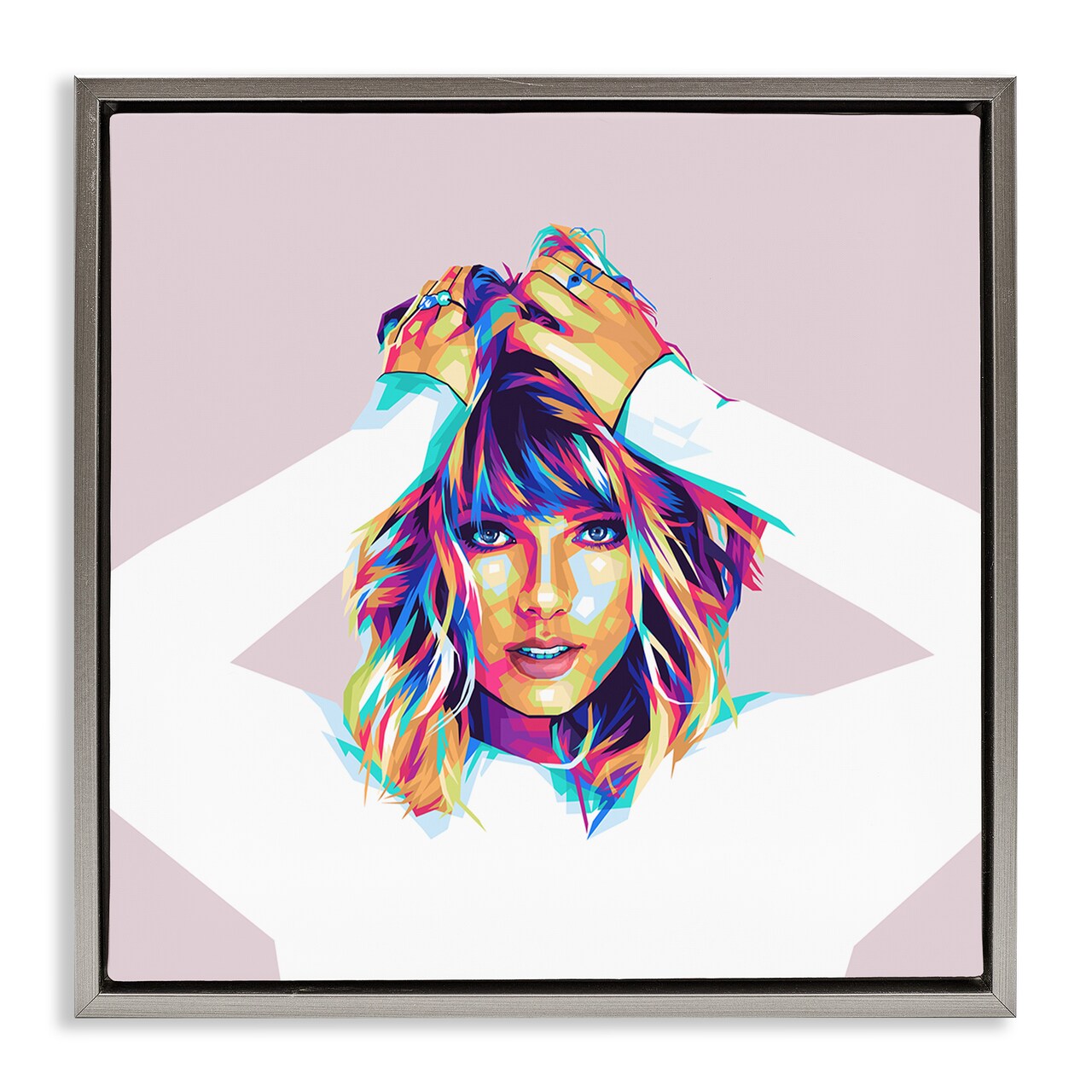 Stupell Industries Rainbow Haired Taylor Framed Floater Canvas Wall Art Design by Birch&Ink